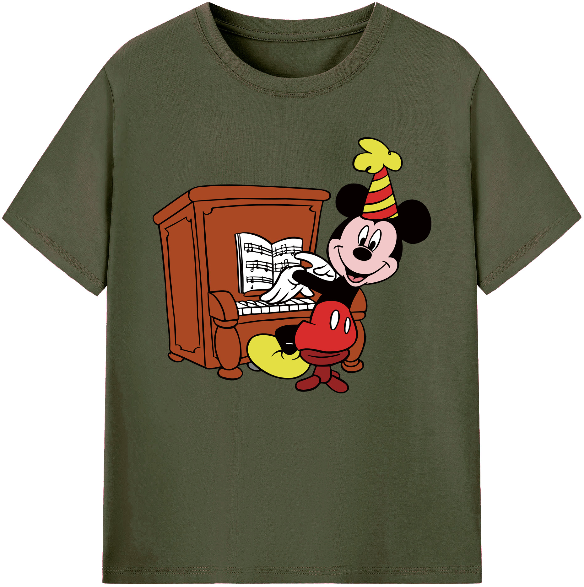ミッキーマウス Mickey Mouse 綿100％ メンズ半袖Tシャツ｜肌触りやわらか＆通気性